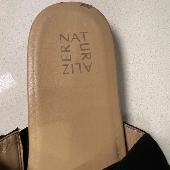 Naturalizer Black Linen Flat Sandals Size 10 - Picture 3 of 7